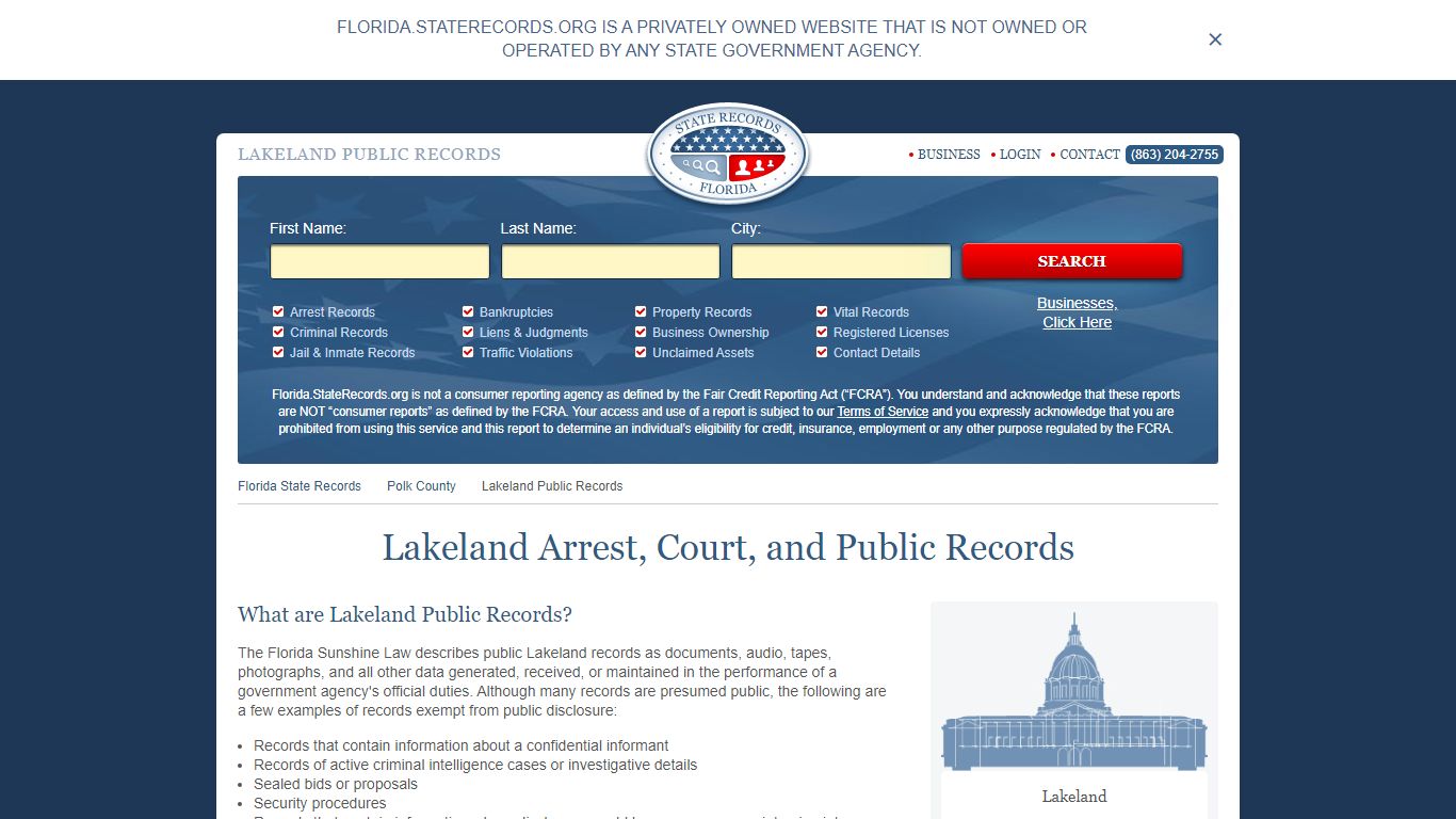 Lakeland Arrest and Public Records | Florida.StateRecords.org