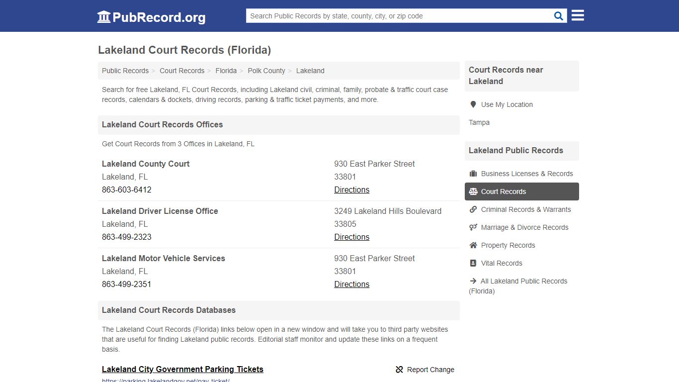 Free Lakeland Court Records (Florida Court Records)